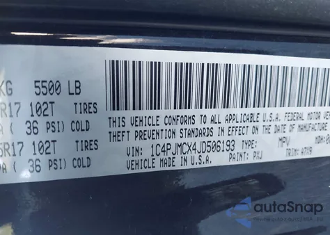 2018 Jeep Cherokee Latitude из США, поврежденный, VIN 1C4PJMCX4JD506193